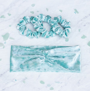 Sea Glass Velvet Scrunchie Hair Tie