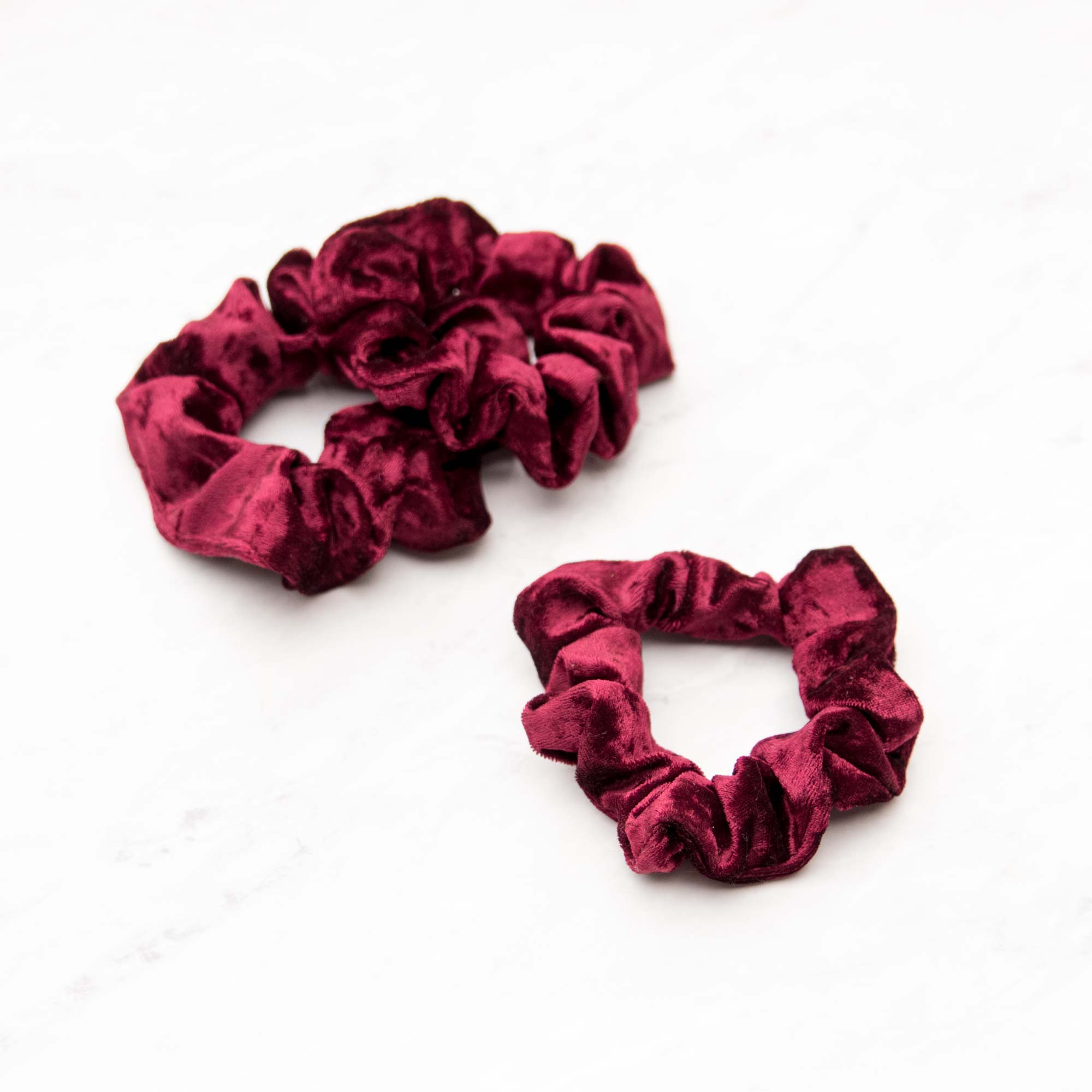 Burgundy Velvet Scrunchie Hair Tie