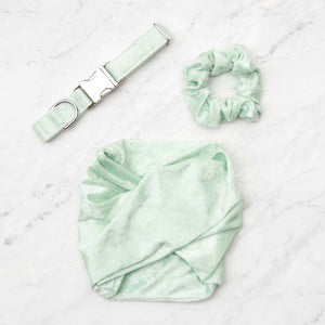 Mint Green Velvet Scrunchie Hair Tie