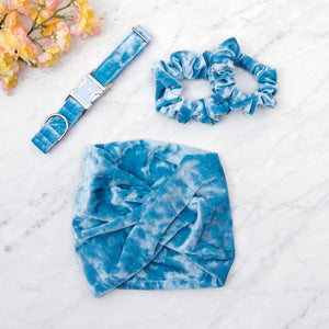 Sky Blue Velvet Scrunchie Hair Tie