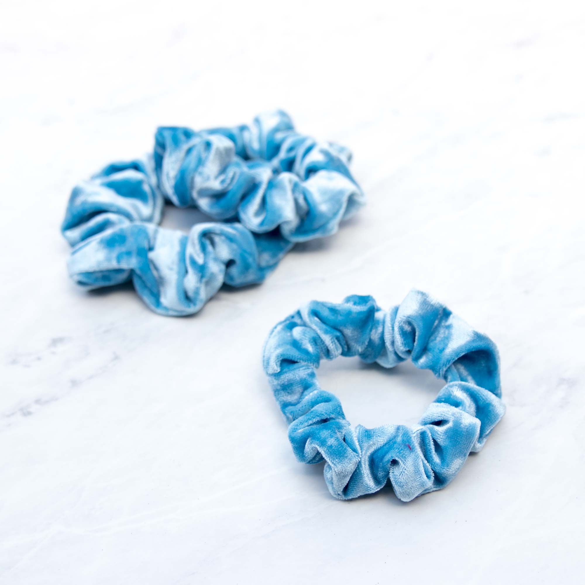 Sky Blue Velvet Scrunchie Hair Tie