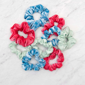 Coral Velvet Scrunchie Hair Tie