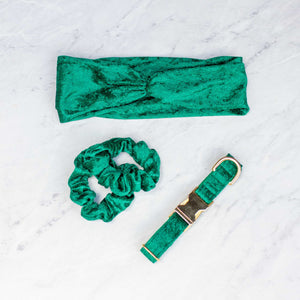 Emerald Green Velvet Scrunchie Hair Tie