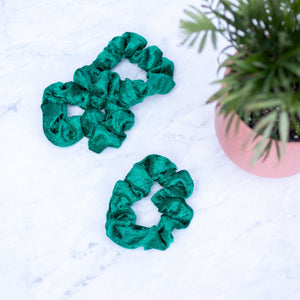 Emerald Green Velvet Scrunchie Hair Tie