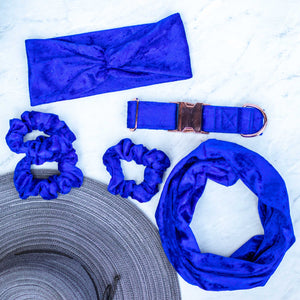 Royal Blue Velvet Scrunchie Hair Tie