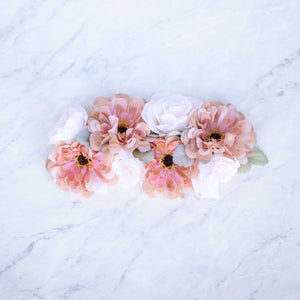 Taupe Pastel Floral: Collar Flower Accessory (Large)