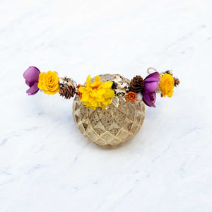 Purple/Yellow Forest Wire Flower Crown (Medium/Large)